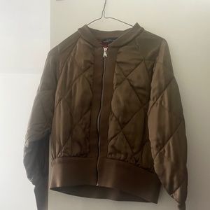 Zara women size Medium Quilted Green Jacket